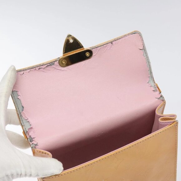 LOUIS VUITTON Vernis Spring Street Hand Bag Marshmallow Pink M91033 Auth BD1853 - Picture 10 of 16